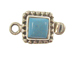 Sterling Silver Square -Strand Box Clasp With Turquoise Stone