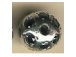 1  Sterling Silver Round Beads With Black Zircon Stones 