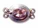 Sterling Silver 2-Strand Oval Box Clasp With Amethyst Stone *SPECIAL PRICE*