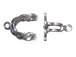 Sterling Silver Hook And Bar Israeli Twist/Rope Design Clasp 
