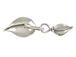 Sterling Silver Double Leaf Hook & Eye Clasp