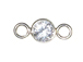 Sterling Silver  4mm CZ Bezel Link