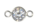 Sterling Silver 6mm CZ Bezel Link