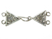 Sterling Silver 2-Strand Bali Style Hook & Eye Clasp