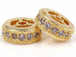 10mm Micro Pave Set Gold Finish CZ Rondelles