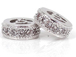 10mm Micro Pave Set Rhodium Finish CZ Rondelles