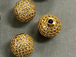 12mm Micro Pave Set CZ Bead,  Gold Finish