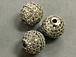 12mm Micro Pave Set CZ Bead,  Rhodium Finish