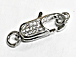 CZ Pave Clasp 16mm Lobster Claw Clasp, Rhodium Silver Finish