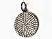 CZ Pave Pendant 18mm Disc  Pendant, Dark Rhodium/Gunmetal Finish