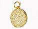 CZ Pave Pendant 18mm Disc  Pendant, Gold Finish