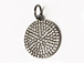 CZ Pave Pendant 15mm Disc  Pendant, Dark Rhodium/Gunmetal Finish