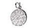 CZ Pave Pendant 15mm Disc  Pendant, Rhodium Silver Finish