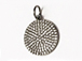 CZ Pave Pendant 12mm Disc  Pendant, Dark Rhodium/Gunmetal Finish