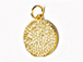 CZ Pave Pendant 12mm Disc  Pendant, Gold Finish