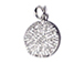 CZ Pave Pendant 12mm Disc  Pendant, Rhodium Silver Finish