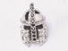 CZ Pave Bead, Knight, Rhodium Finish 15mm x 11mm