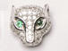 CZ Pave Bead, Panther, Rhodium Finish 9mm x 9mm x 4mm