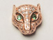 CZ Pave Bead, Panther, Rose Gold Finish 9mm x 9mm x 4mm