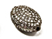 CZ Pave Beads 15mm Oval Beads, Dark Rhodium Gunmetal Finish