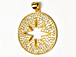 CZ Pave Pendant 25mm Cut Out Star Disc Pendant, Gold Finish