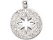 CZ Pave Pendant 25mm Cut Out Star Disc Pendant, Rhodium Silver Finish