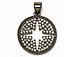 CZ Pave Pendant 18mm Cut Out Star Disc Pendant, Dark Rhodium Gunmetal Finish