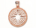 CZ Pave Pendant 18mm Cut Out Star Disc Pendant, Rose Gold Finish