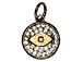 CZ Pave Pendant 12mm Evil Eye Pendant, Gold and Gunmetal Finish