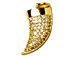 CZ Pave Pendant 15mm Horn Pendant, Gold Finish