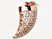 CZ Pave Pendant 15mm Horn Pendant, Rose Gold Finish