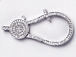 CZ Pave Clasp 50mm Extra Large Pave Lobster Claw Clasps, Rhodium Silver Finish 