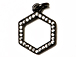 CZ Pave Pendant 12mm Hexagon Pendant, Dark Rhodium Gunmetal Finish