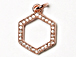 CZ Pave Pendant 12mm Hexagon Pendant, Rose Gold Finish