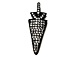 CZ Pave Pendant 27.5x11.5mm Arrowhead Pendant, Dark Rhodium Gunmetal Finish