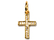 CZ Pave Pendant 10mm x 15mm Cross Pendant, Gold Finish