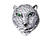 CZ Pave Beads 14x13.5mm Panther Beads, Rhodium Silver Finish