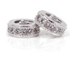 8mm Micro Pave Set Rhodium Finish CZ Rondelles