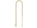 14K Gold-Filled 3.15 inch (80mm) Ear Threader Box Chain with Open Ring, Bulk pack of 25 pairs