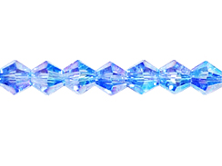 Lt. Sapphire AB 4mm Bicone Bead - Thunder Polish Glass Crystal