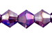 Amethyst AB 4mm Bicone Bead - Thunder Polish Glass Crystal