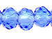 Med. Sapphire 2x3mm Roundel Bead - Thunder Polish Glass Crystal