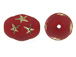 Red Oval Acrylic Bead with Gold Stars