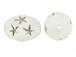 White Oval Acrylic Bead with Gold Stars
