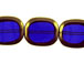 Flat Rectangular Glass Bead Strand - Blue