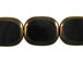 Flat Rectangular Glass Bead Strand - Black