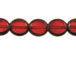Small Flat Oval Glass Bead Strand - Red