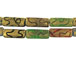 Flat Rectangle Gold Foiled Multi-Color Glass Bead Strand