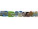 Flat Rectangle Gold Foiled Multi-Color Glass Bead Strand