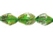 Fancy 22mm Foiled Twist Glass Bead Strand - Green